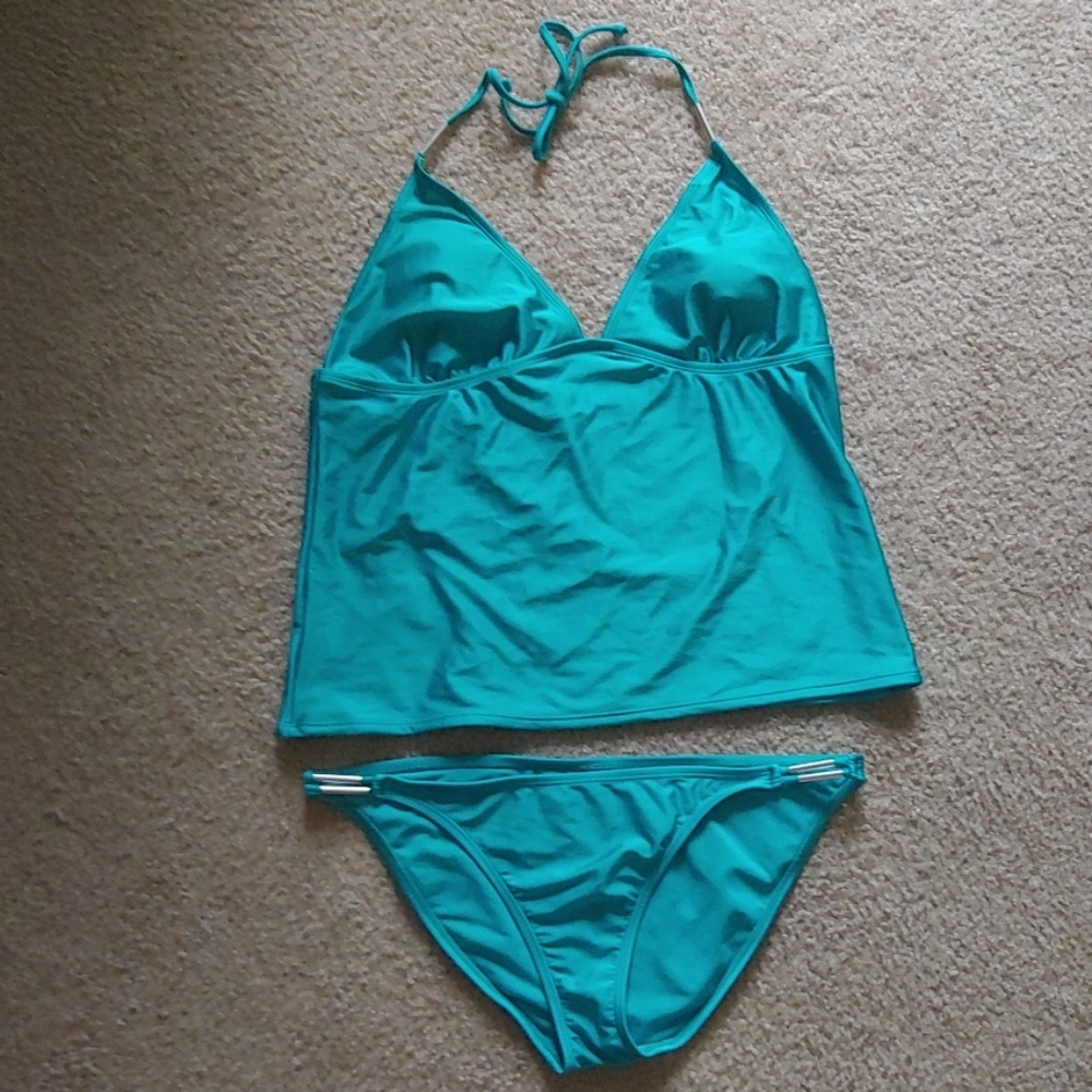 Old navy teal two piece bathing suit.